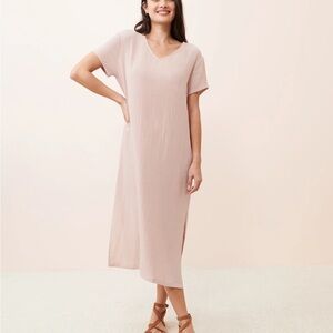 Jenni Kayne Cypress Caftan Dress Womens XS Pink Lagenlook Minimalist Sustainable